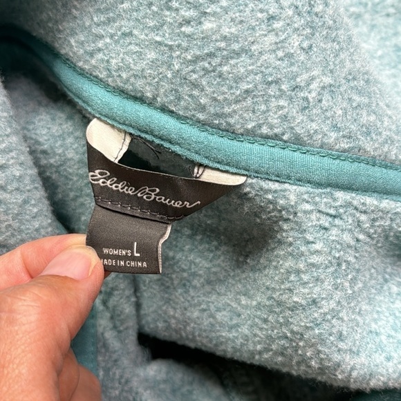 Eddie Bauer Heathered Blue Fleece Vest Size Large - Picture 7 of 8